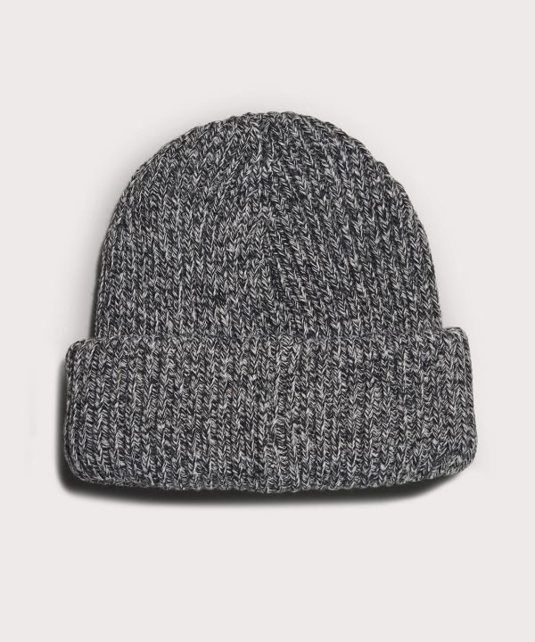 Chunky Knit Beanie in Onyx Marble