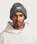 Chunky Knit Beanie in Onyx Marble